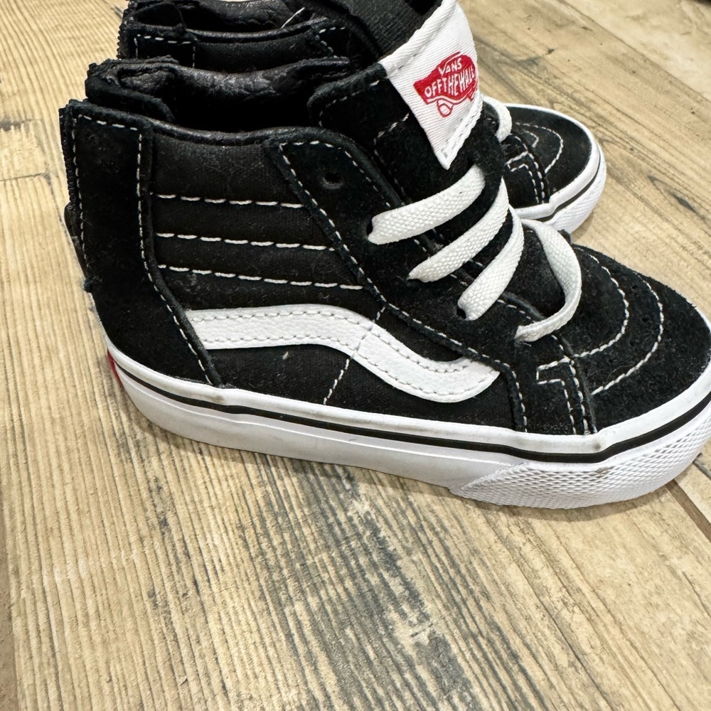 Vans Kids Black and White High-Top Sneakers
